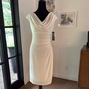 Ralph Lauren Elegant White Draped Dress